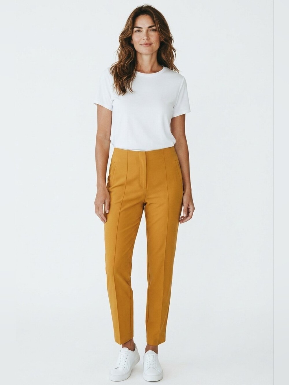 Zac & Rachel Pant Leggings Pull On Stretch Slim Leg Tummy Control Amber Gold 8